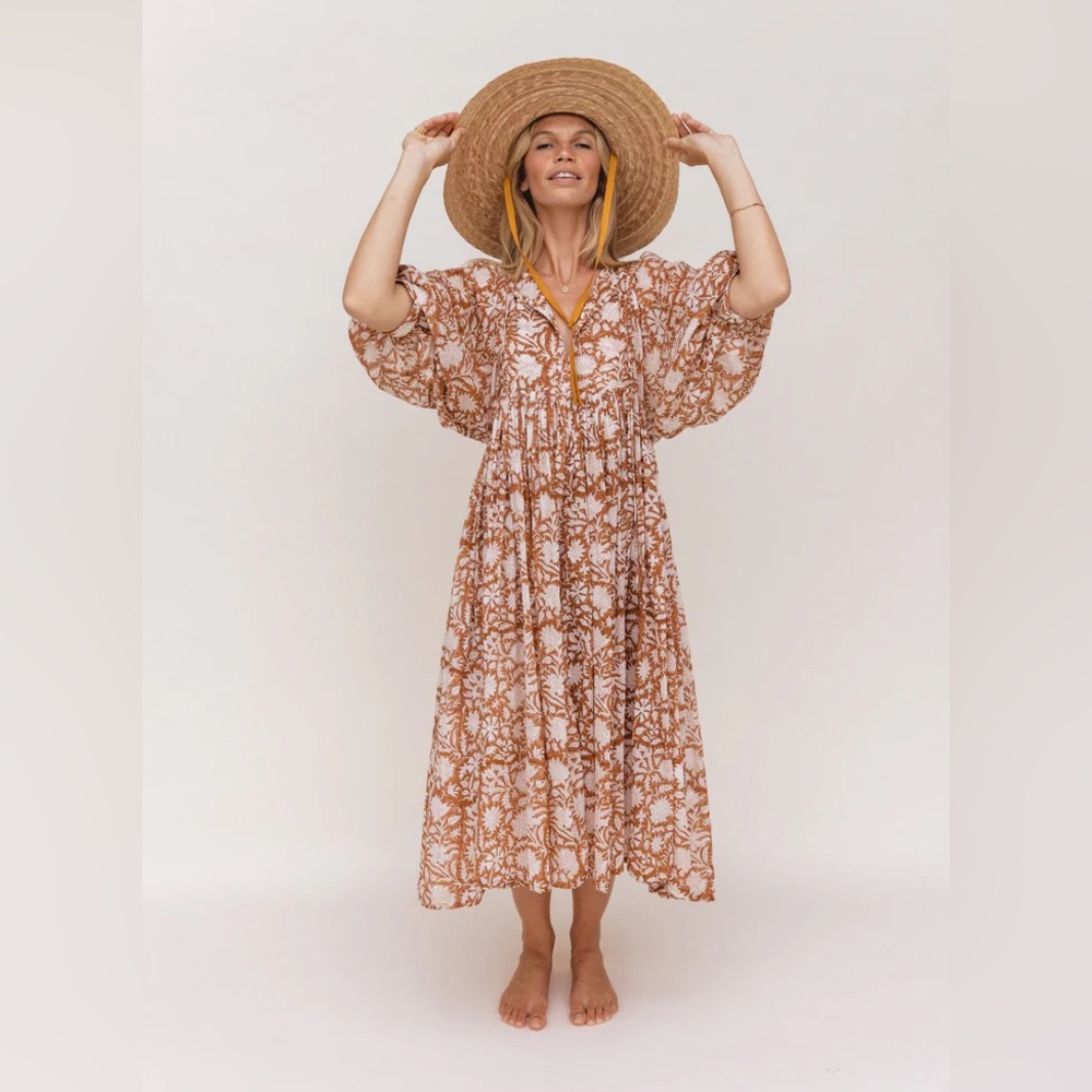 Daughters of India Kyra MIDI dress in Carmel